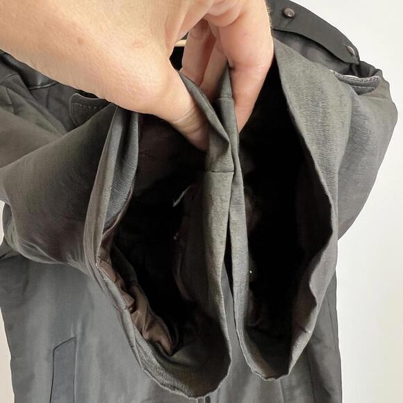 Vintage Fennelli Women's Size L XL Black Leather Faux Fur Trim Overcoat Jacket - Picture 13 of 15